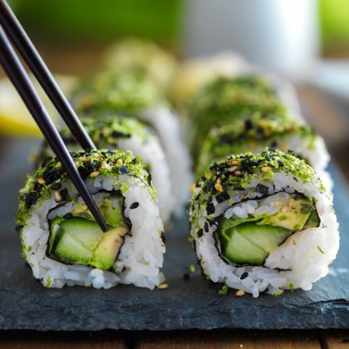 Cucumber Avocado Rolls 500x500px